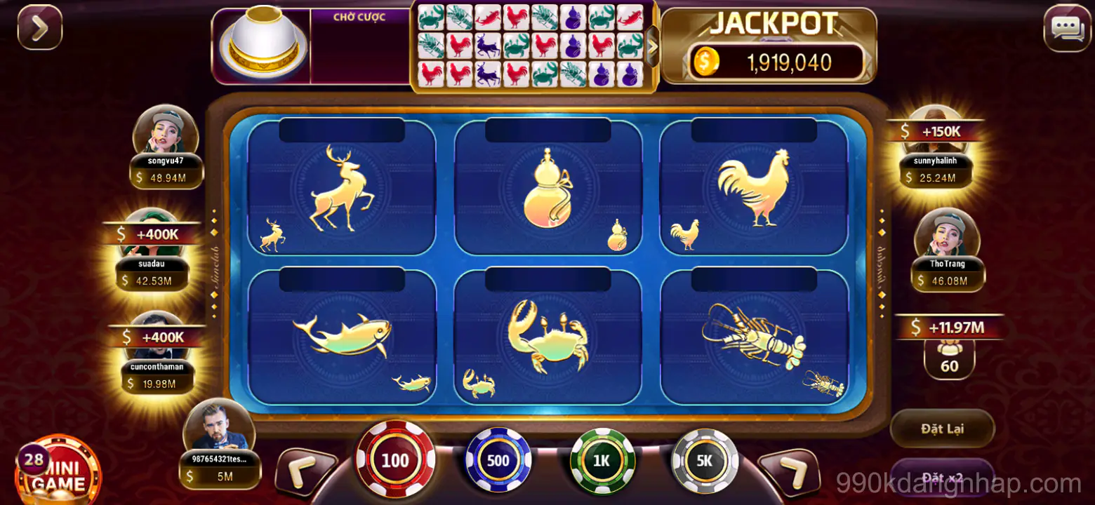 Giao diện chính của ứng dụng 99OK